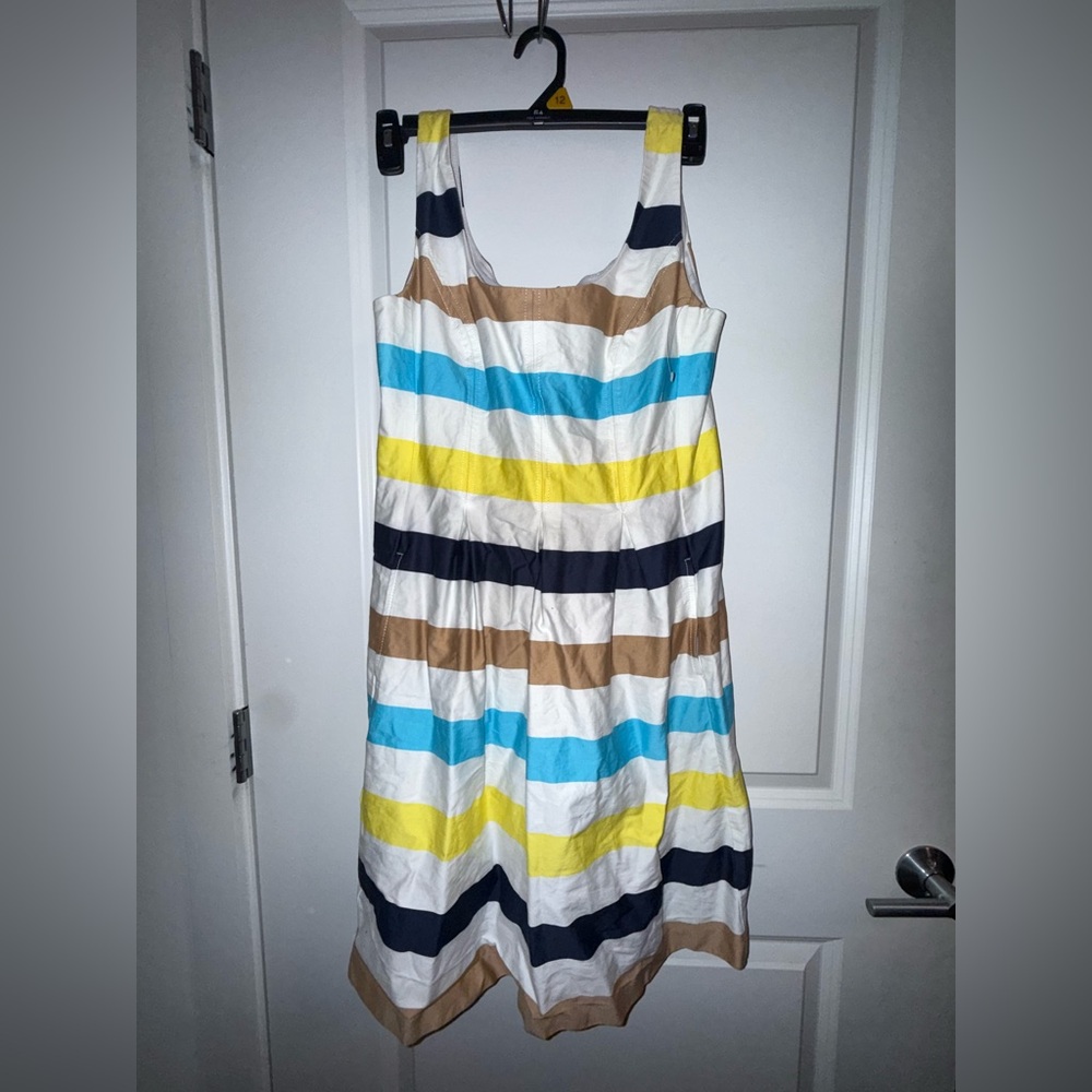 Nine West Blue and Tan Striped Dress